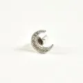 PUCE LUNE SERTIE DE STRASS ACIER INOXYDABLE SILVER PETIT PRIX