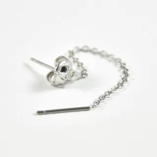 PUCE ECLAIR STRASS CHAINETTE ACIER INOXYDABLE SILVER PETIT PRIX