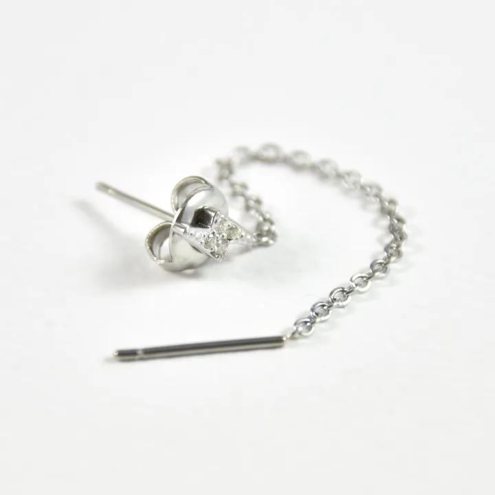 PUCE ECLAIR STRASS CHAINETTE ACIER INOXYDABLE SILVER PETIT PRIX