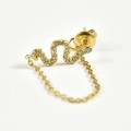 PUCE SERPENT STRASS CHAINETTE ACIER INOXYDABLE GOLD PETIT PRIX