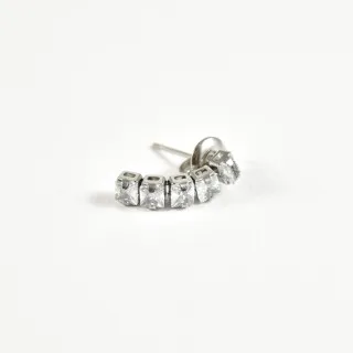 PUCE CHAINETTE STRASS ACIER INOXYDABLE SILVER PETIT PRIX