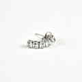 PUCE CHAINETTE STRASS ACIER INOXYDABLE SILVER PETIT PRIX