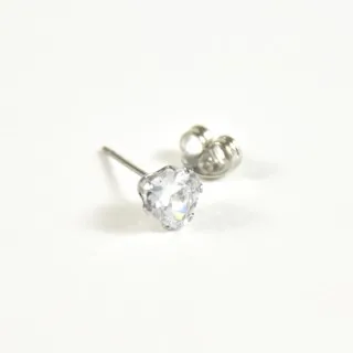 PUCE COEUR STRASS ACIER INOXYDABLE SILVER PETIT PRIX
