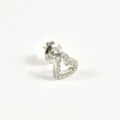 PUCE COEUR STRASS ACIER INOXYDABLE SILVER PETIT PRIX