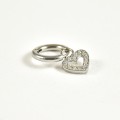 BOUCLE COEUR STRASS ACIER INOXYDABLE SILVER PETIT PRIX