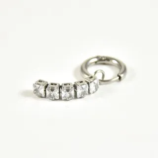 BOUCLE CHAINETTE STRASS ACIER INOXYDABLE SILVER PETIT PRIX