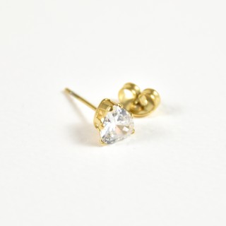 PUCE COEUR STRASS ACIER INOXYDABLE GOLD PETIT PRIX