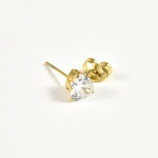 PUCE COEUR STRASS ACIER INOXYDABLE GOLD PETIT PRIX