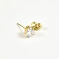 PUCE COEUR STRASS ACIER INOXYDABLE GOLD PETIT PRIX