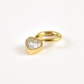 BOULE CREOLE COEUR STRASS ACIER INOXYDABLE GOLD PETIT PRIX