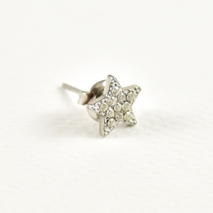 FAUX PIERCING ETOILE ACIER INOXYDABLE SILVER PETIT PRIX