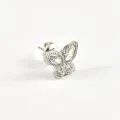 PUCE PAPILLON STRASS ACIER INOXYDABLE SILVER PETIT PRIX