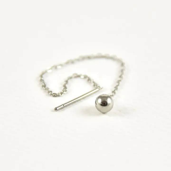 PUCE PERLE ET TIGE CHAINETTE ACIER INOXYDABLE SILVER PETIT PRIX
