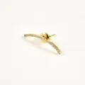PUCE LIGNE COURBEE STRASS ACIER INOXYDABLE GOLD PETIT PRIX