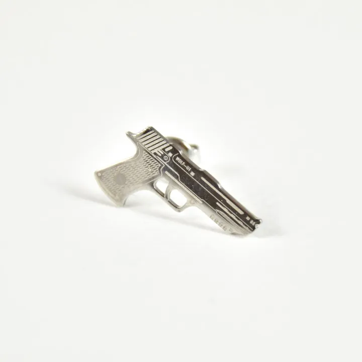 PUCE PISTOLET ACIER INOXYDABLE SILVER PETIT PRIX