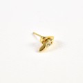 PUCE ALLONGEE OEIL STRASS ACIER INOXYDABLE GOLD PETIT PRIX