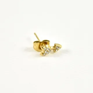 PUCE FLECHE STRASS ACIER INOXYDABLE GOLD PETIT PRIX