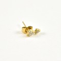 PUCE FLECHE STRASS ACIER INOXYDABLE GOLD PETIT PRIX
