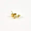 PUCE FLECHE STRASS ACIER INOXYDABLE GOLD PETIT PRIX