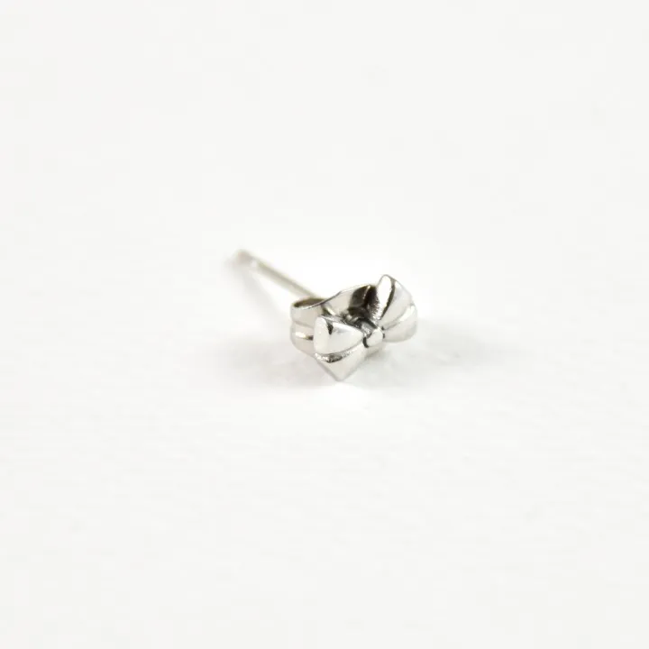 PUCE NOEUD PAPILLON ACIER INOXYDABLE SILVER PETIT PRIX