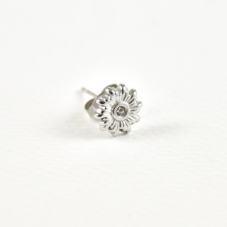 PUCE FLEUR STRASS ACIER INOXYDABLE SIVLER PETIT PRIX