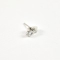 PUCE PETALE STRASS ACIER INOXYDABLE SILVER PETIT PRIX