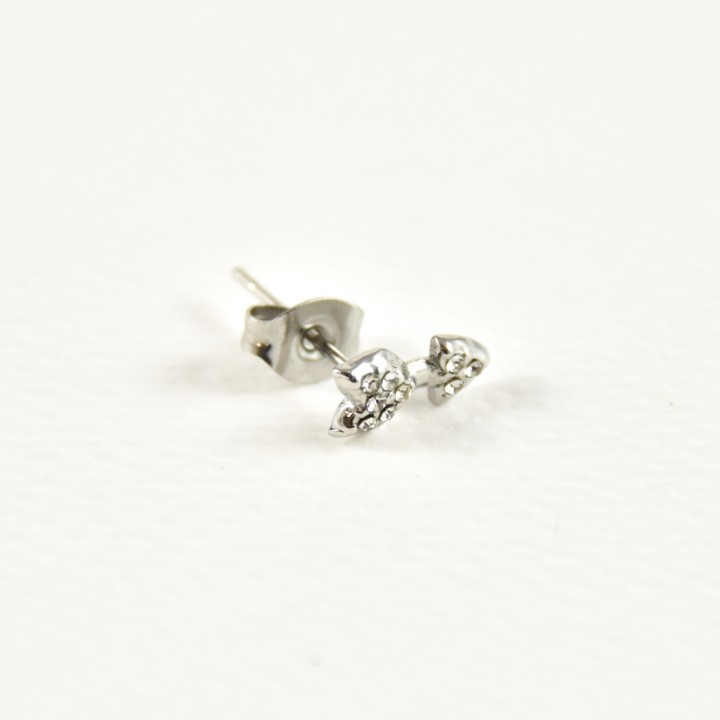 PUCE FLECHE STRASS ACIER INOXYDABLE SILVER PETIT PRIX