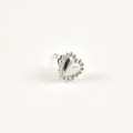 PUCE COEUR MIROIR PERLES ACIER INOXYDABLE SILVER PETIT PRIX