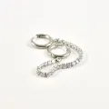 BOUCLE DOUBLE STRASS ACIER INOXYDABLE SILVER PETIT PRIX