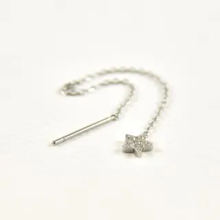 PUCE ETOILE STRASS CHAINE TIGE ACIER INOXYDABLE SILVER PETIT PRIX