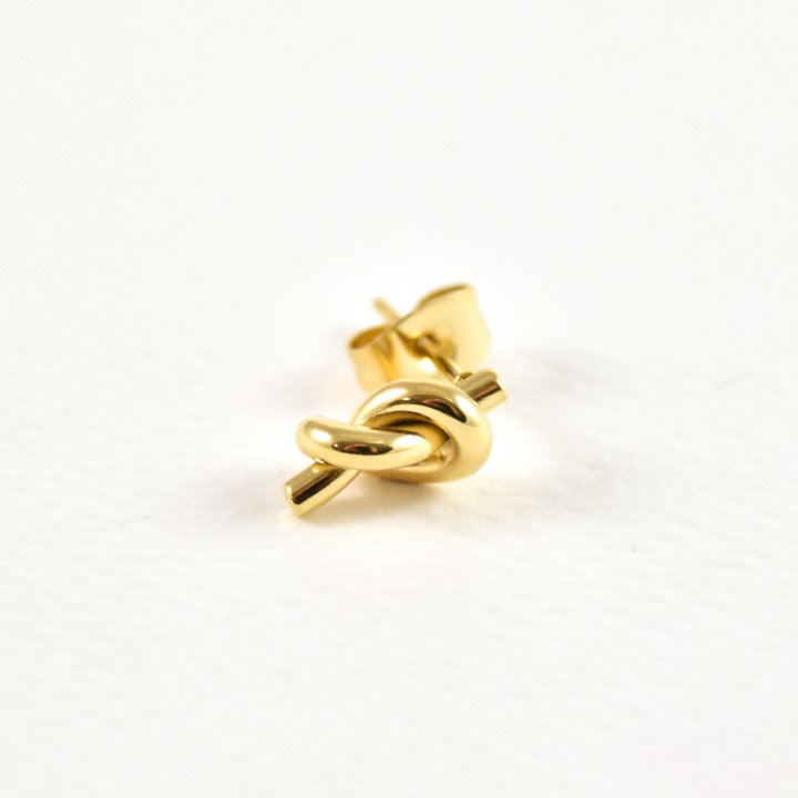 PUCE TIGE NOUEE ACIER INOXYDABLE GOLD PETIT PRIX