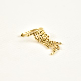 BAGUE D'OREILLE CHAÎNETTES PERLES ACIER INOXYDABLE GOLD PETIT PRIX