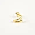 PUCE DOUBLE ANNEAU ETOILE STRASS ACIER INOXYDABLE GOLD PETIT PRIX