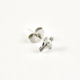 PUCE CROIX GRAVEE ACIER INOXYDABLE SILVER PETIT PRIX