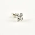 PUCE FLEUR STRASS ACIER INOXYDABLE SILVER PETIT PRIX