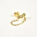 PUCE STRASS CHAINETTE ACIER INOXYDABLE GOLD PETIT PRIX