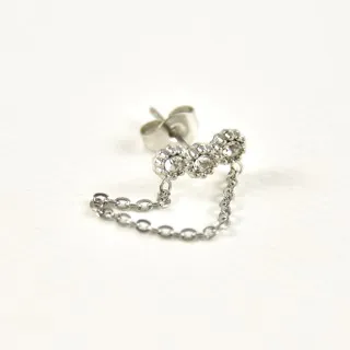 PUCE STRASS CHAINETTE ACIER INOXYDABLE SILVER PETIT PRIX