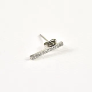 PUCE TIGE STRASS ACIER INOXYDABLE SILVER PETIT PRIX
