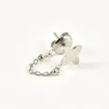 PUCE CHAINETTE TREFLE ACIER INOXYDABLE SILVER PETIT PRIX