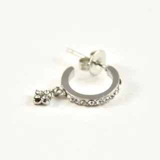 CREOLE STRASS FLEUR STRASS ACIER INOXYDABLE SILVER PETIT PRIX