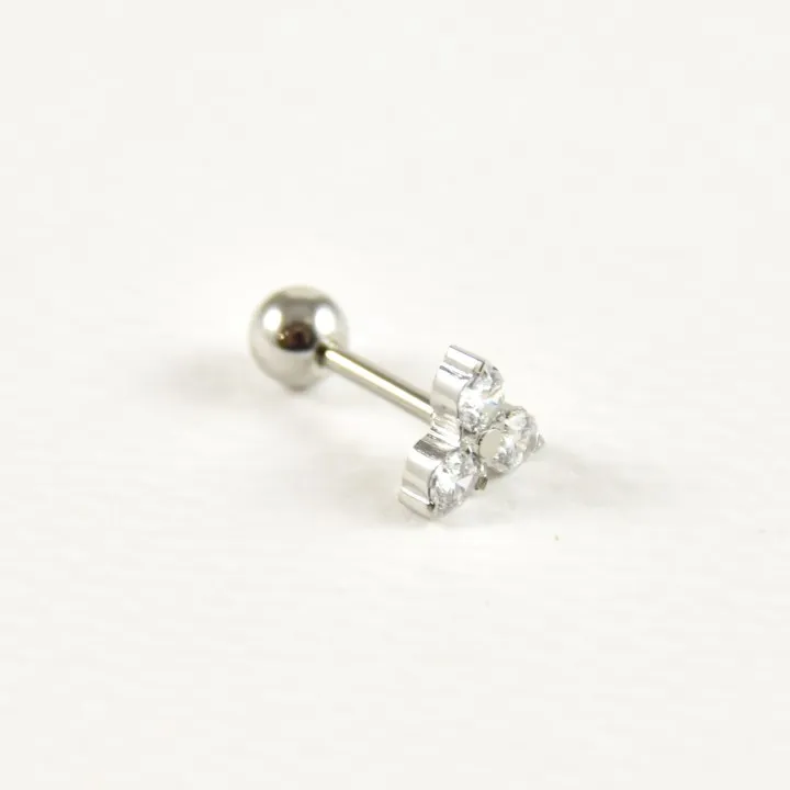 PIERCING TROIS STRASS ACIER INOXYDABLE SILVER PETIT PRIX