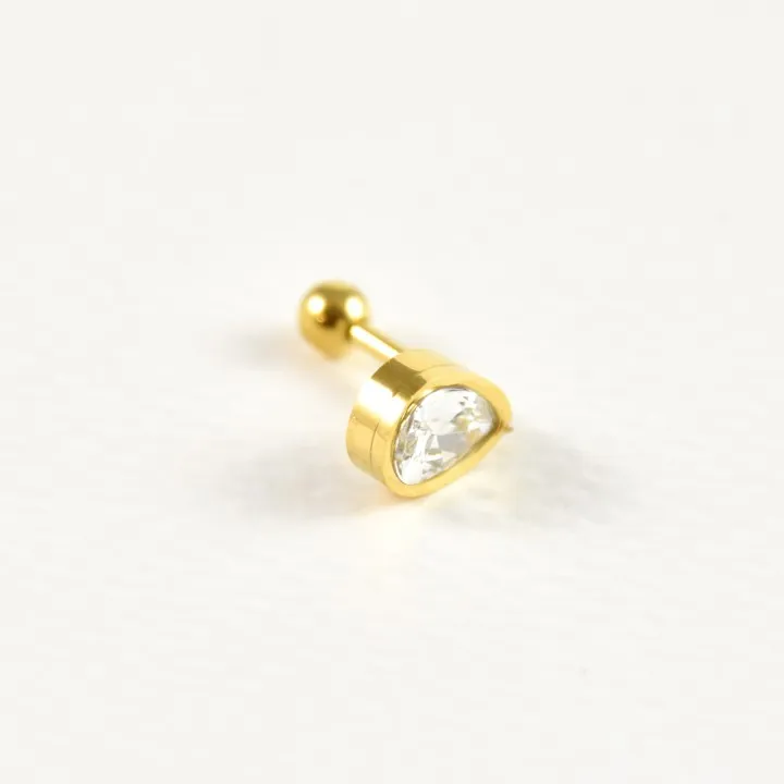 PIERCING GOUTTE STRASS ACIER INOXYDABLE GOLD PETIT PRIX
