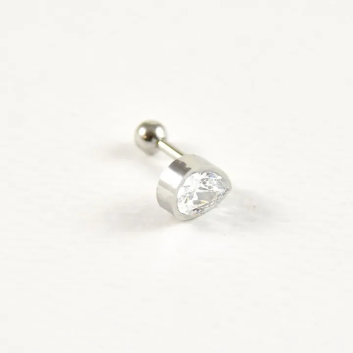PIERCING GOUTTE STRASS ACIER INOXYDABLE SILVER PETIT PRIX