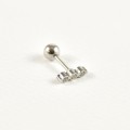 PIERCING LIGNE TROIS STRASS ACIER INOXYDABLE SILVER PETIT PRIX