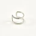 BAGUE D'OREILLE FINE BOUCLE DOUBLE ACIER INOXYDABLE SILVER PETIT PRIX
