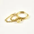 BOUCLE CHAINETTE STRASS ACIER INOXYDABLE GOLD PETIT PRIX