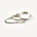 BOUCLE CHAINETTE STRASS ACIER INOXYDABLE SILVER PETIT PRIX