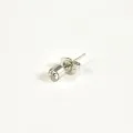 BOUCLE PUCE RONDE STRASS ACIER INOXYDABLE SILVER PETIT PRIX