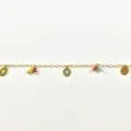 CHAINE DE CHEVILLE PERLES ETOILES ACIER INOXYDABLE GOLD PETIT PRIX