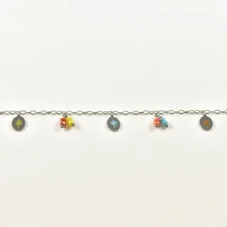 CHAINE DE CHEVILLE PERLES ETOILES ACIER INOXYDABLE SILVER PETIT PRIX